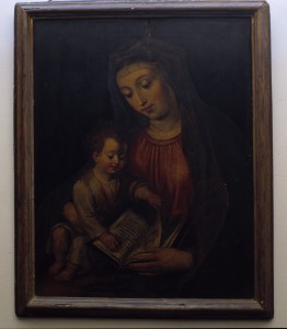 Icon of LA VIRGEN MARIA ENSEÑANDO A LEER AL NIÑO JESUS-CLARISAS GANDIA